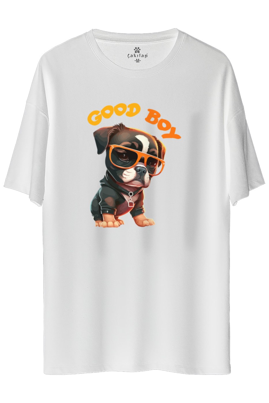 Köpek Baskılı Oversize Tişört