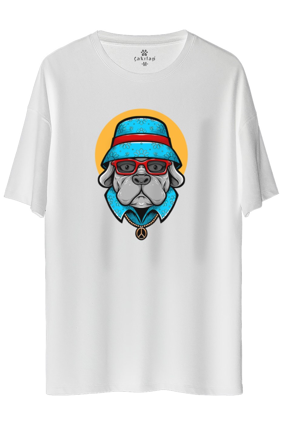 Köpek Baskılı Oversize Tişört