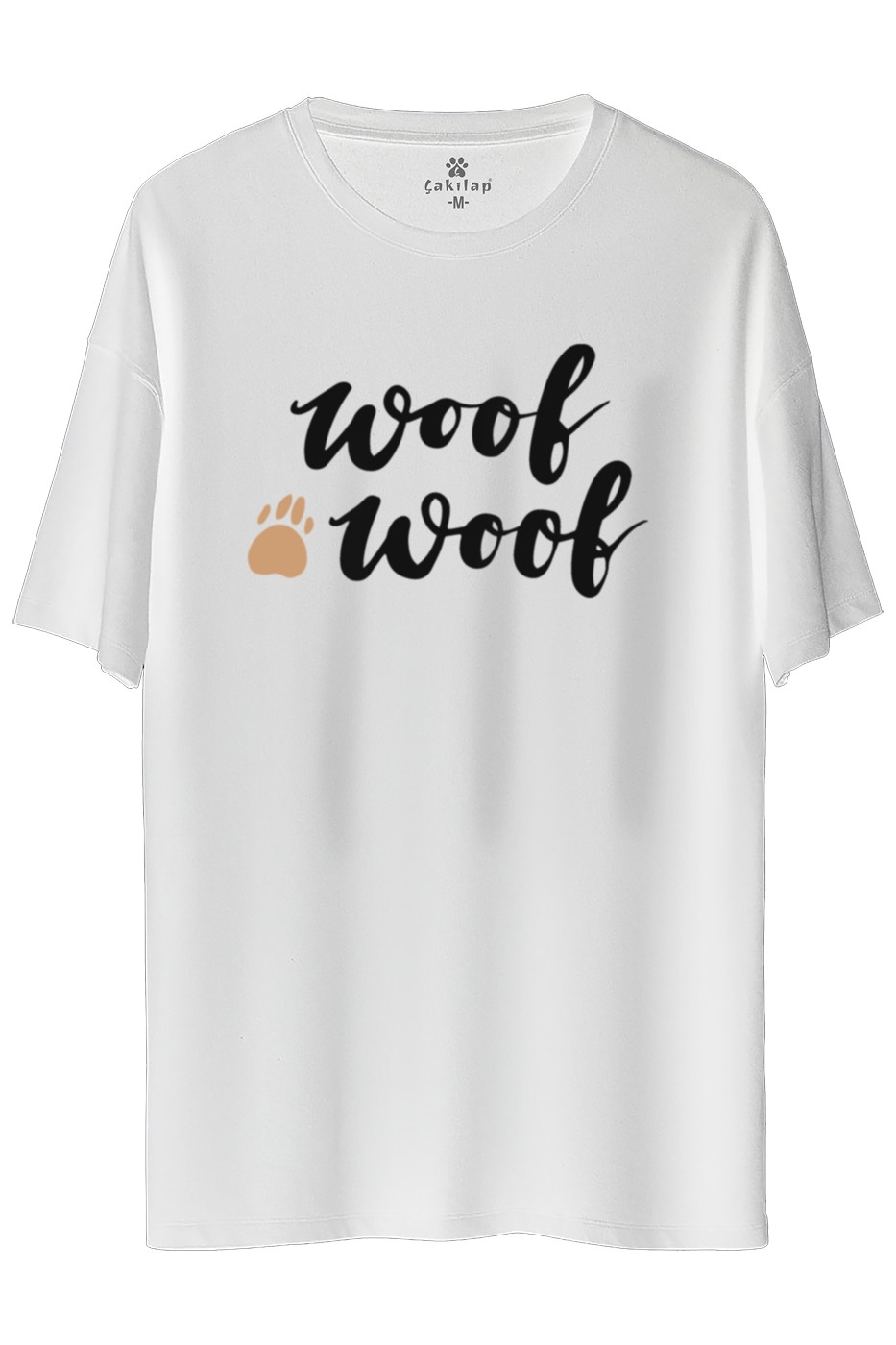 Köpek Baskılı Oversize Tişört