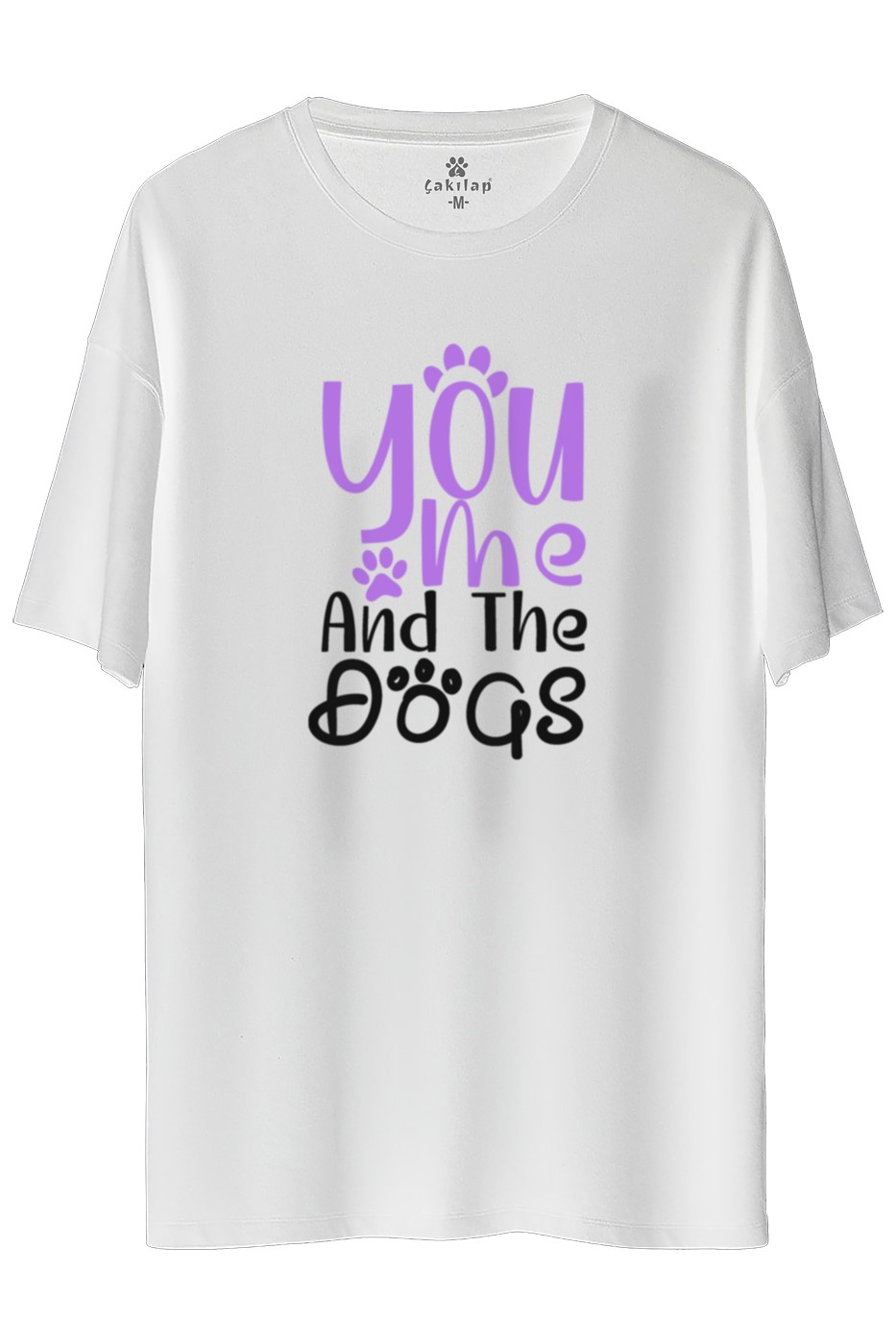 Köpek Baskılı Oversize Tişört