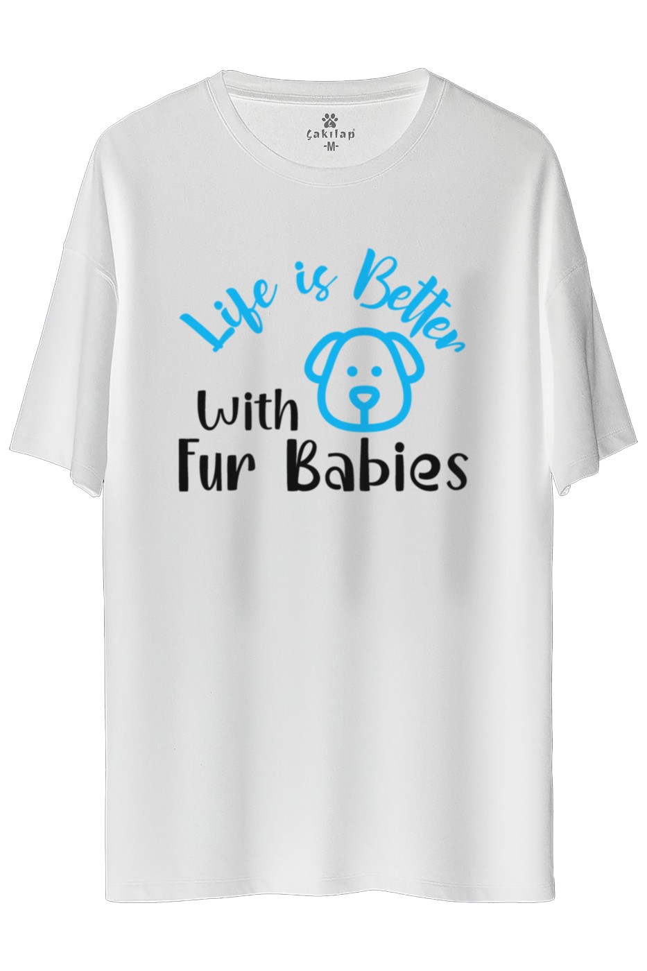 Köpek Baskılı Oversize Tişört