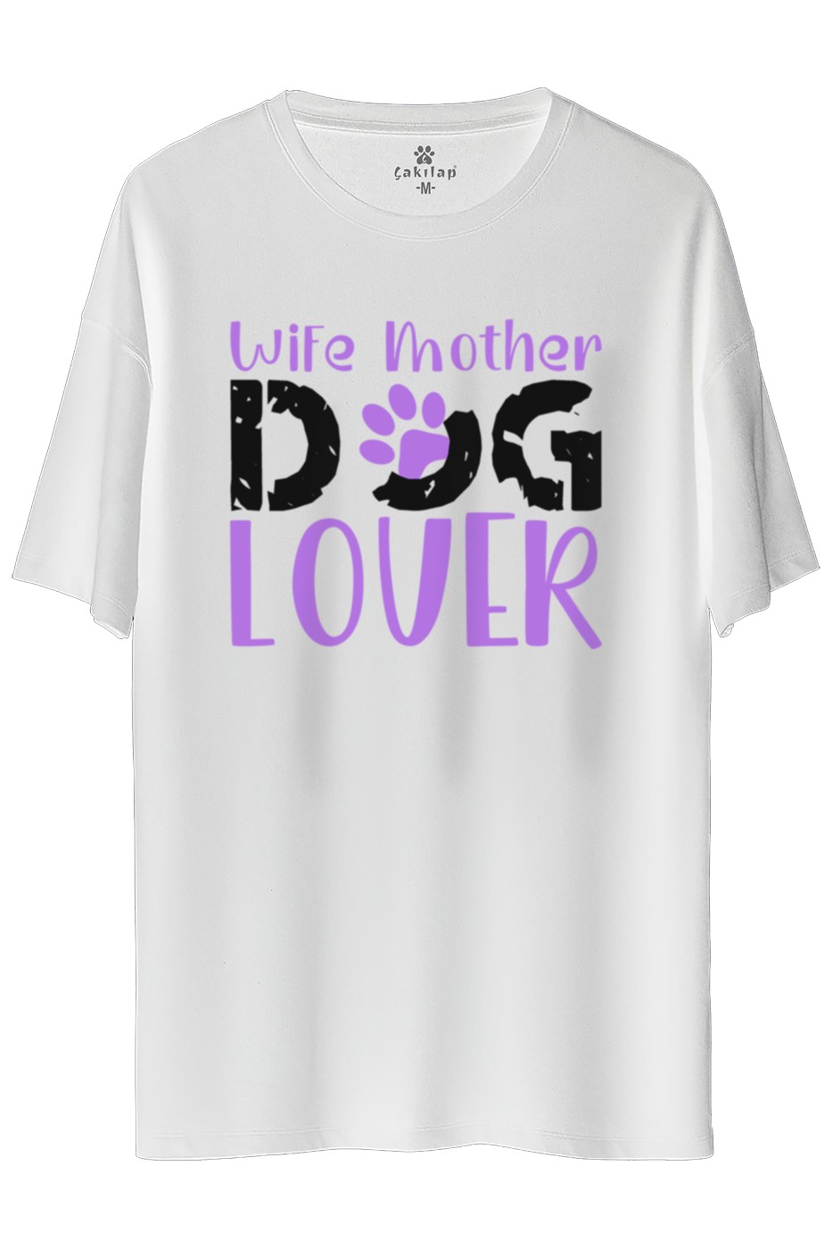 Köpek Baskılı Oversize Tişört