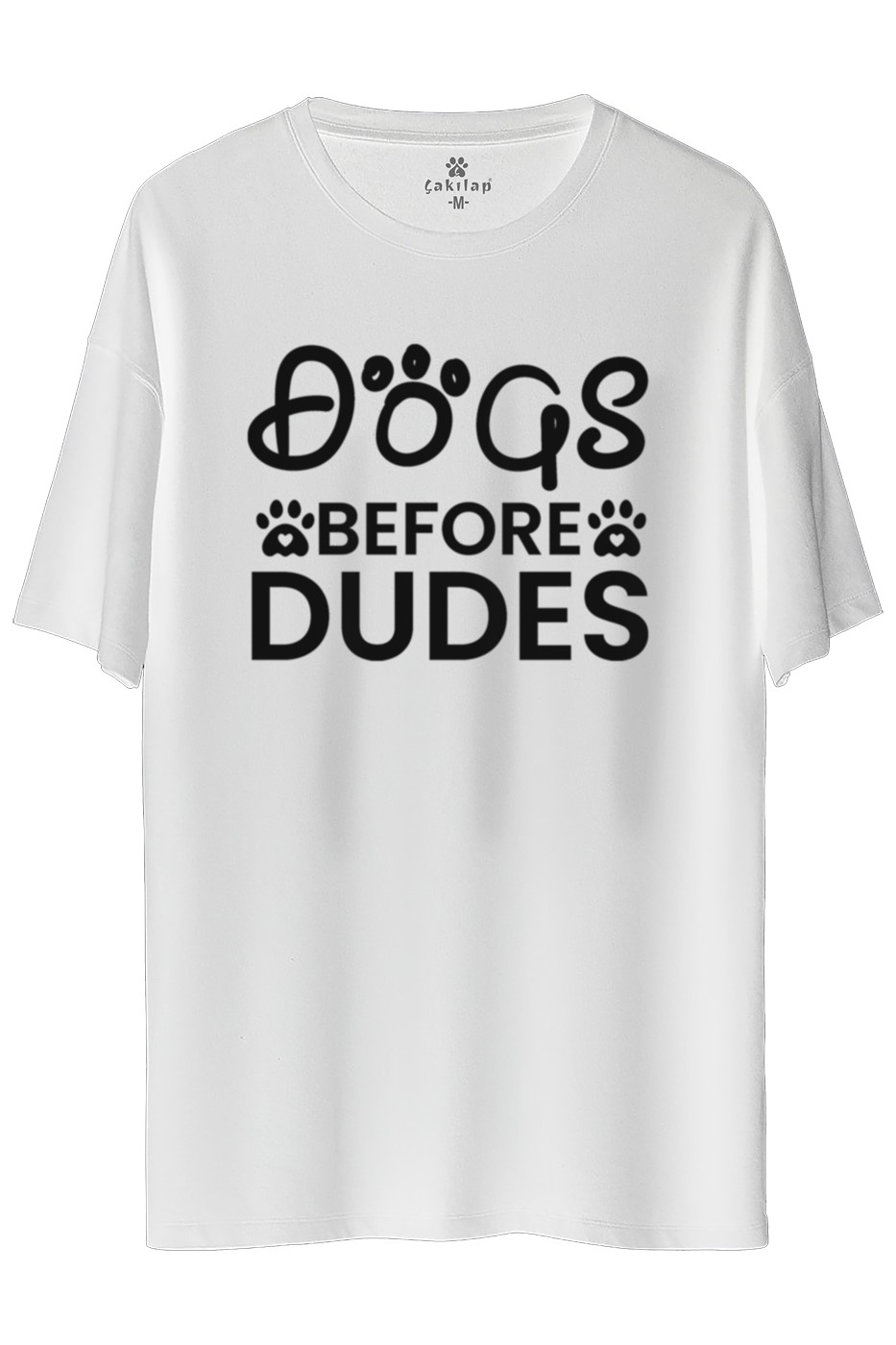 Köpek Baskılı Oversize Tişört