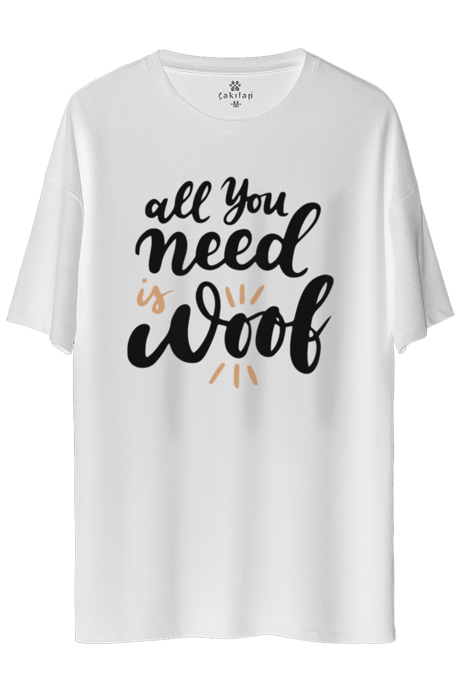 Köpek Baskılı Oversize Tişört