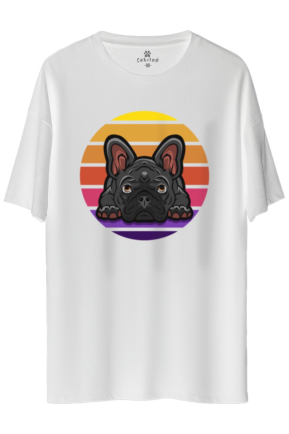 Köpek Baskılı Oversize Tişört