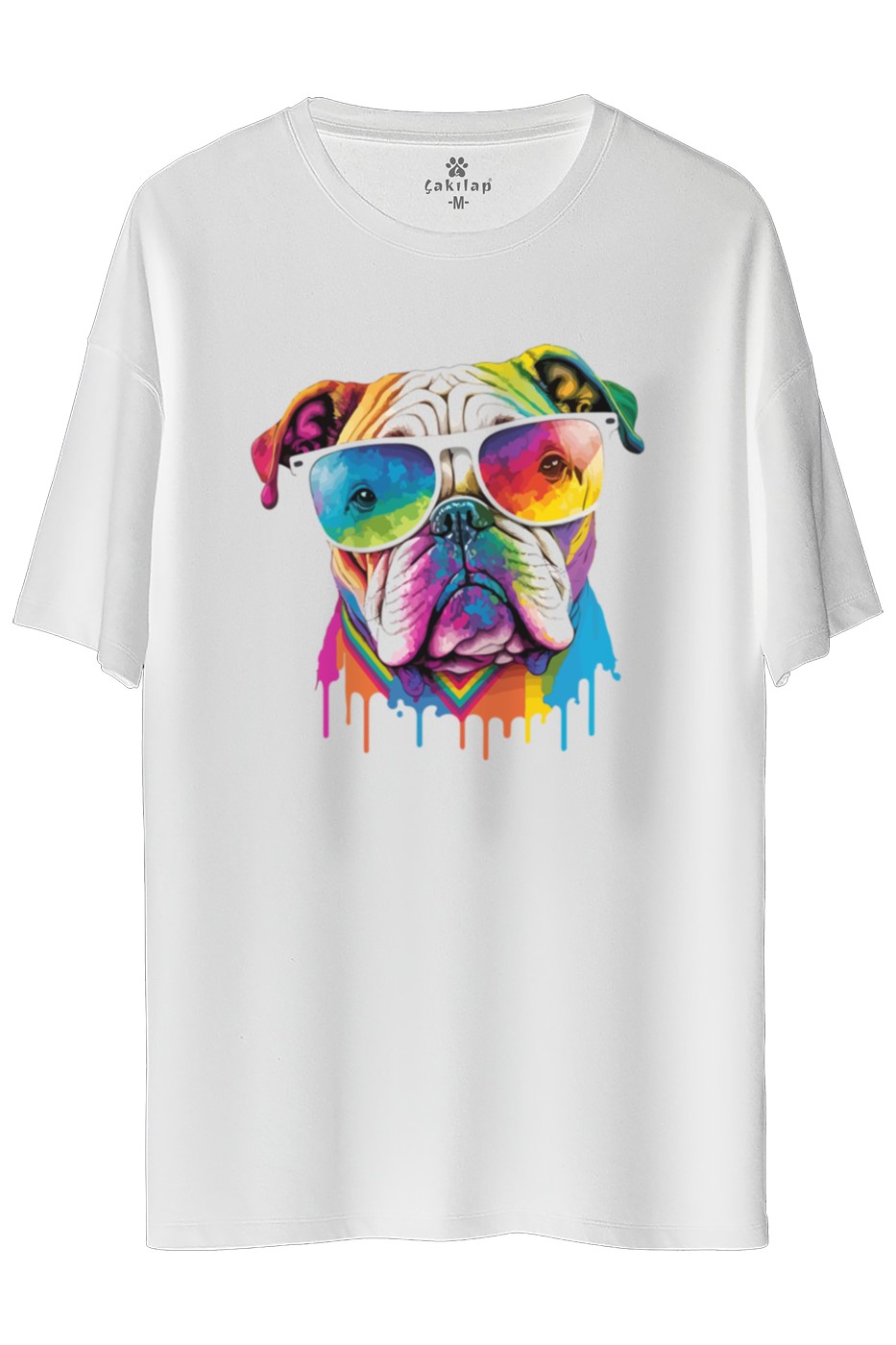 Köpek Baskılı Oversize Tişört