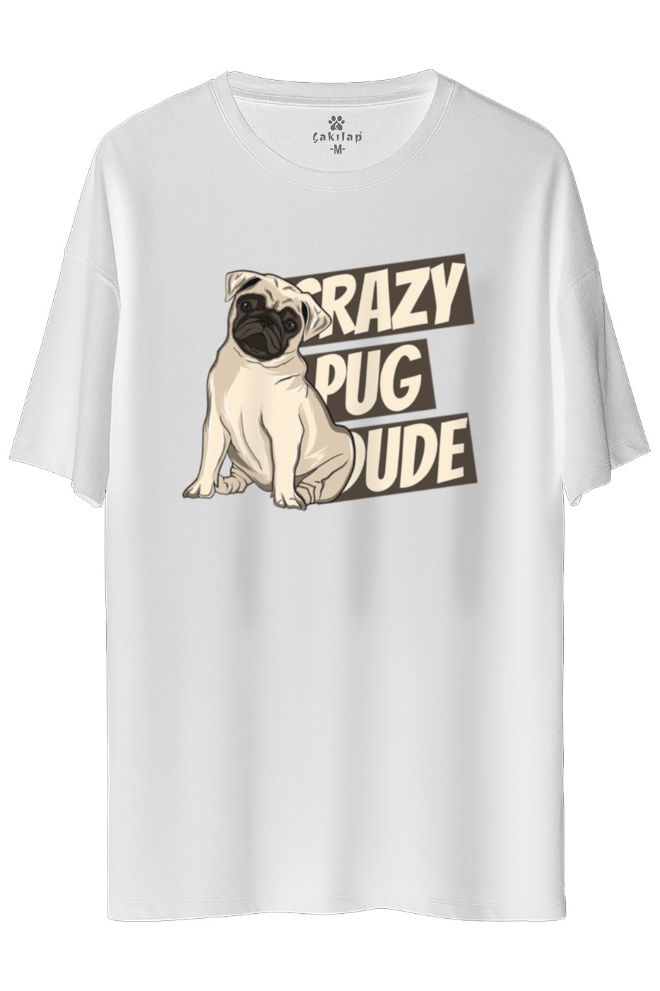 Köpek Baskılı Oversize Tişört