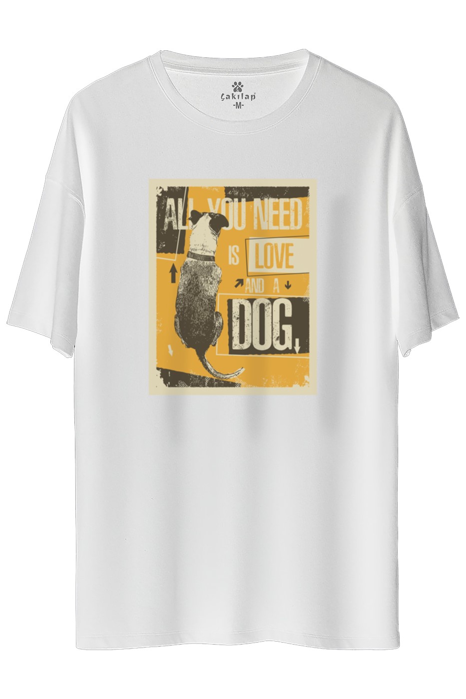 Köpek Baskılı Oversize Tişört