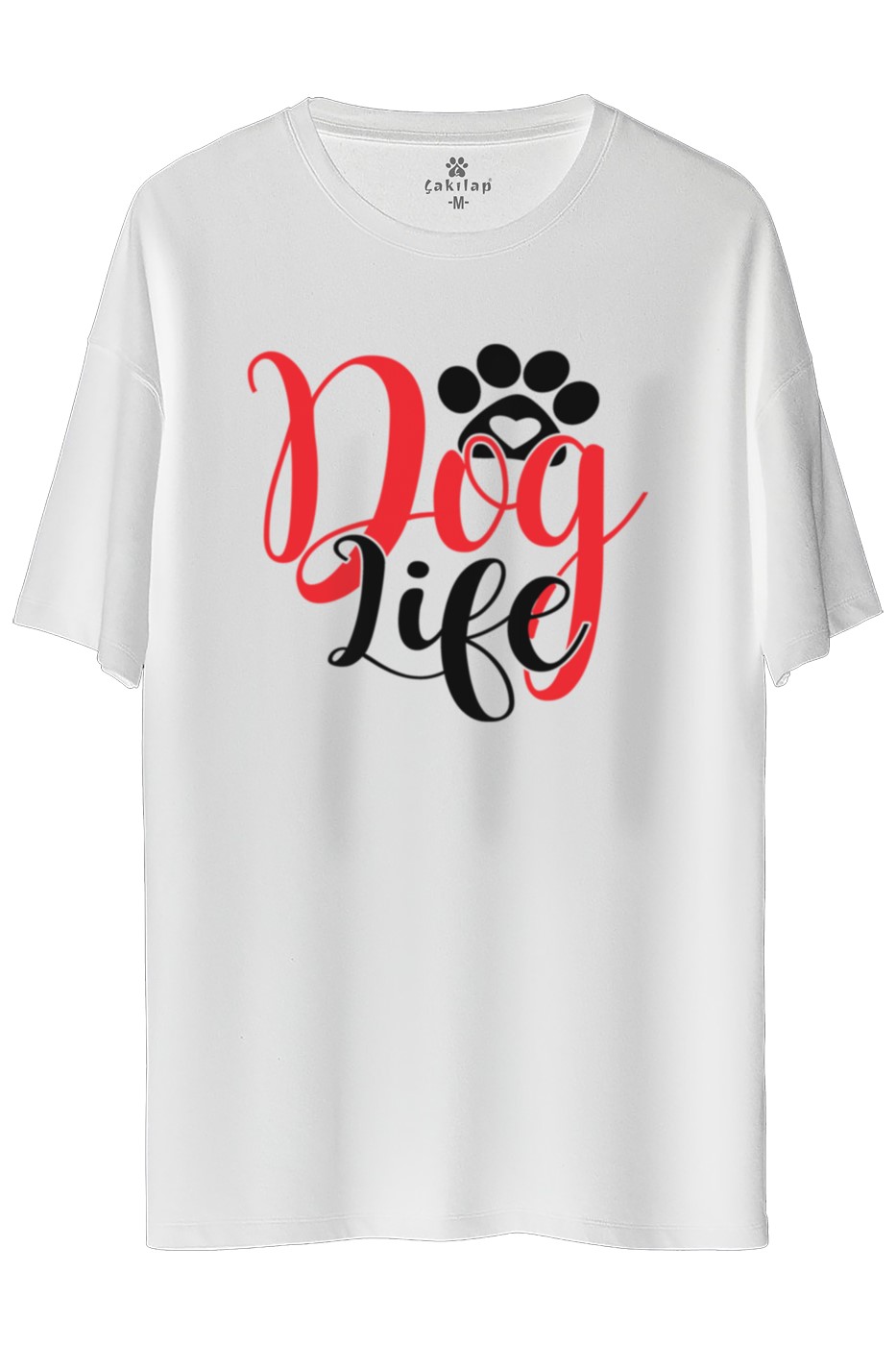 Köpek Baskılı Oversize Tişört