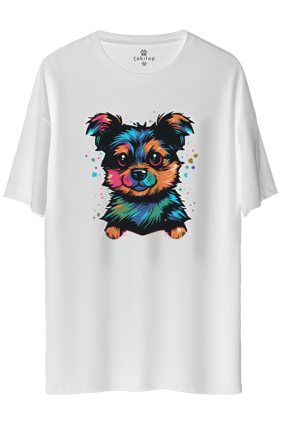 Köpek Baskılı Oversize Tişört
