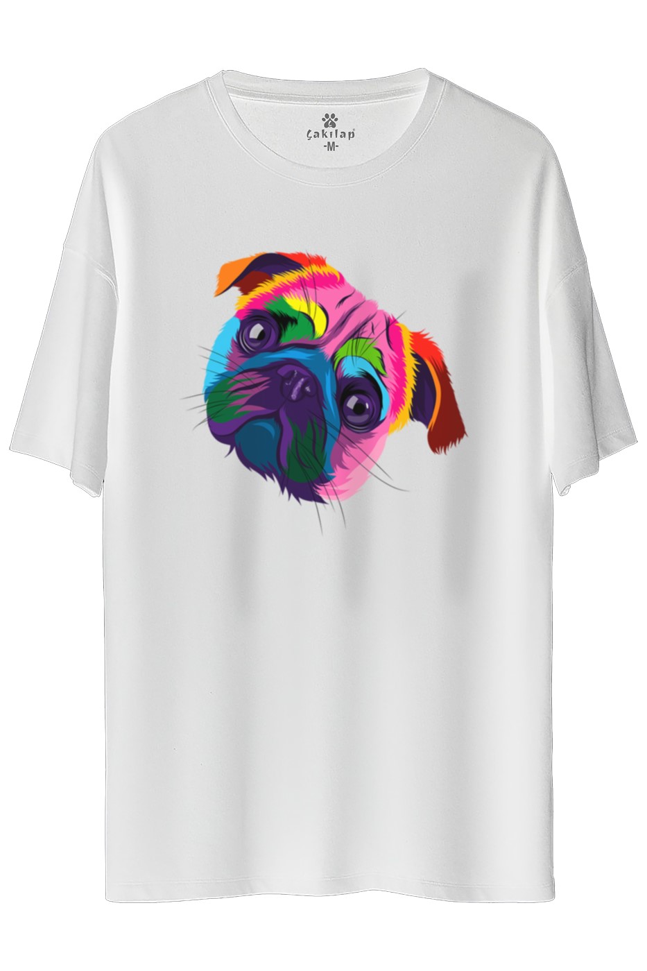 Köpek Baskılı Oversize Tişört