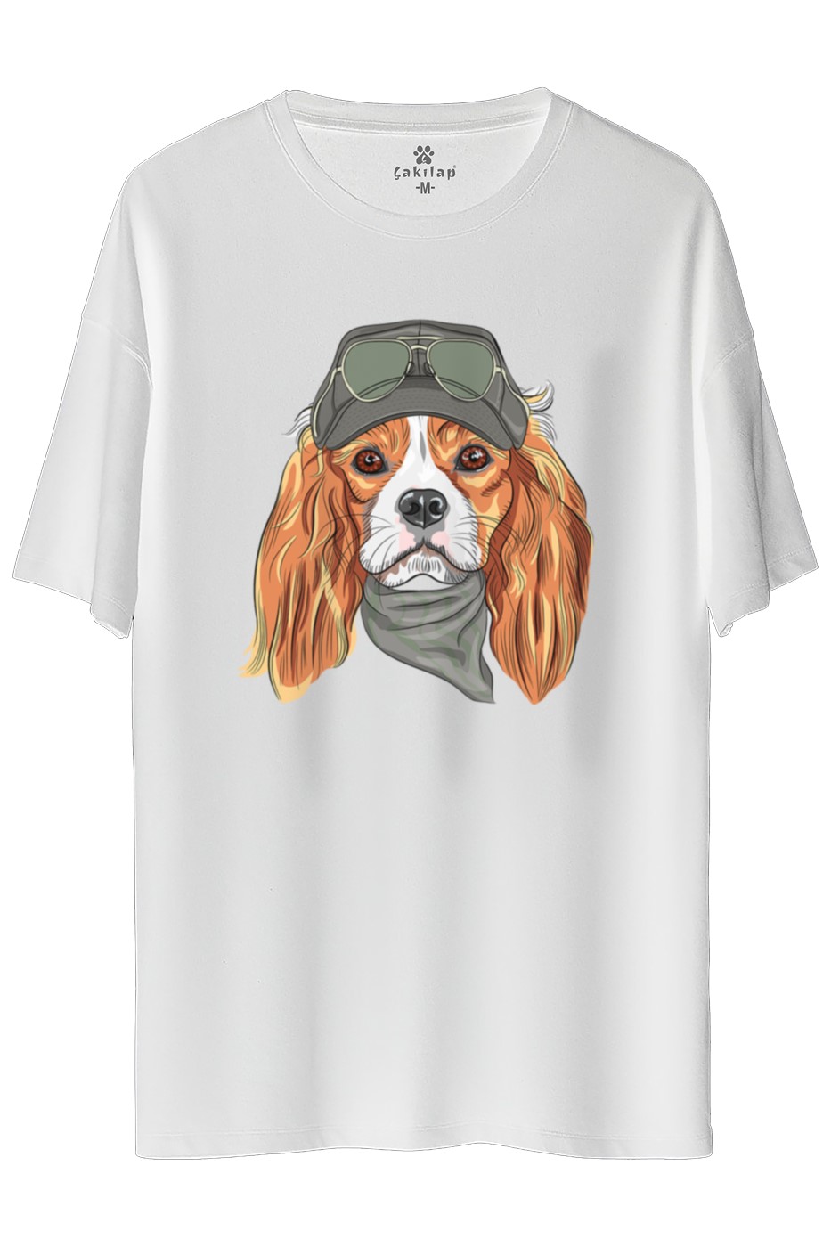 Köpek Baskılı Oversize Tişört