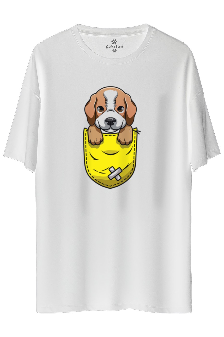 Köpek Baskılı Oversize Tişört