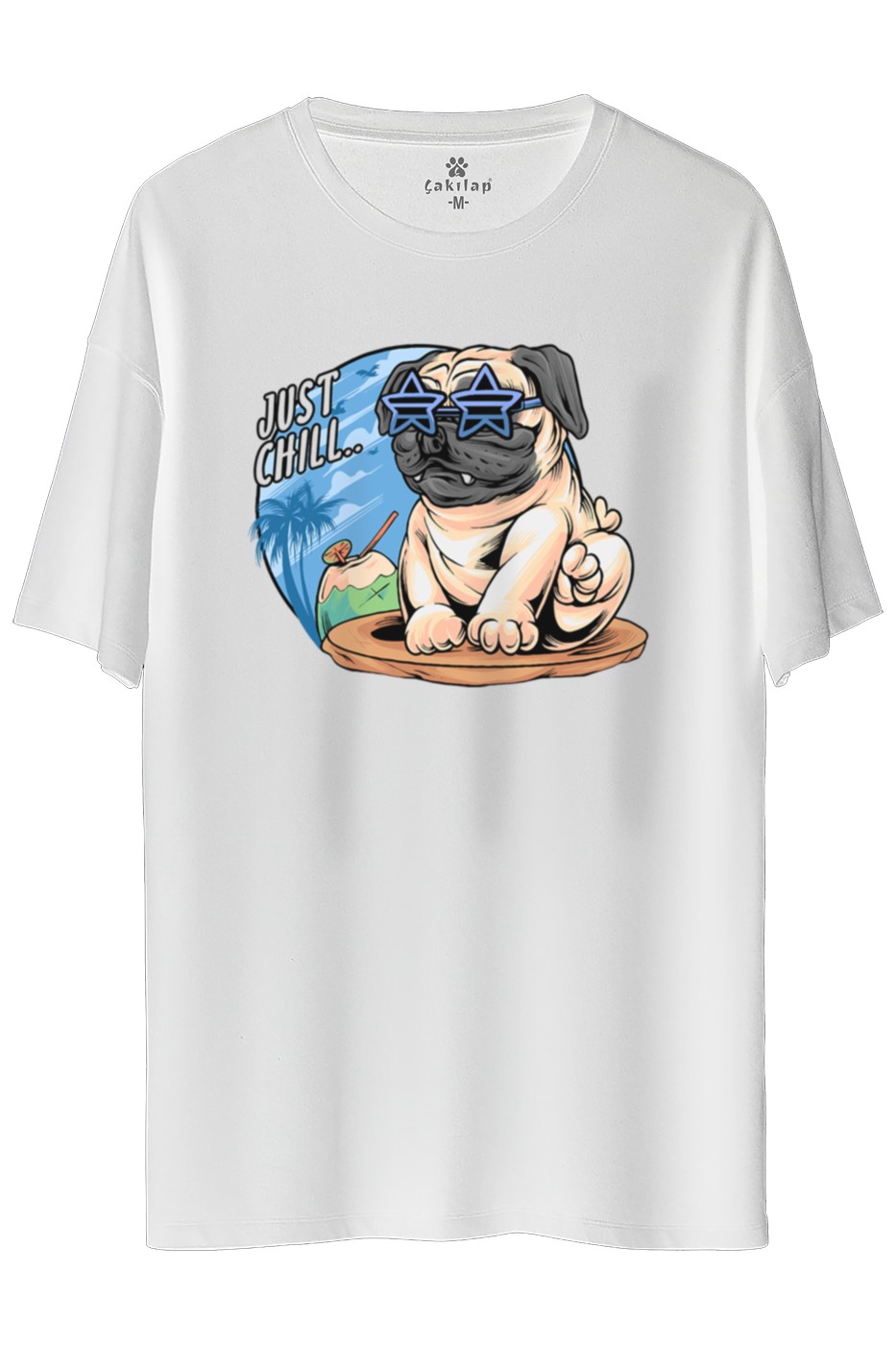 Köpek Baskılı Oversize Tişört