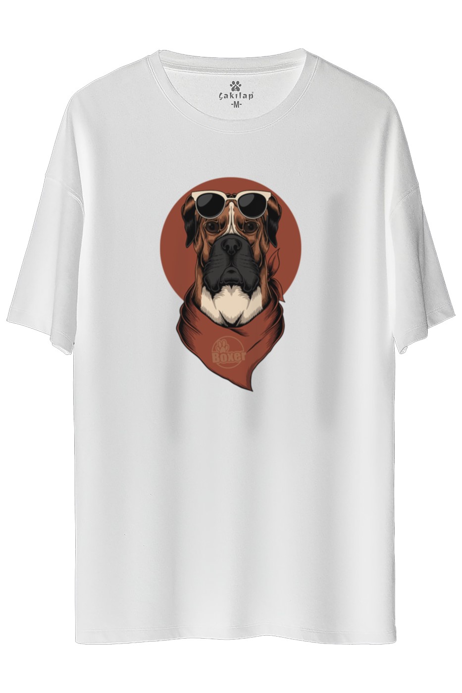 Köpek Baskılı Oversize Tişört