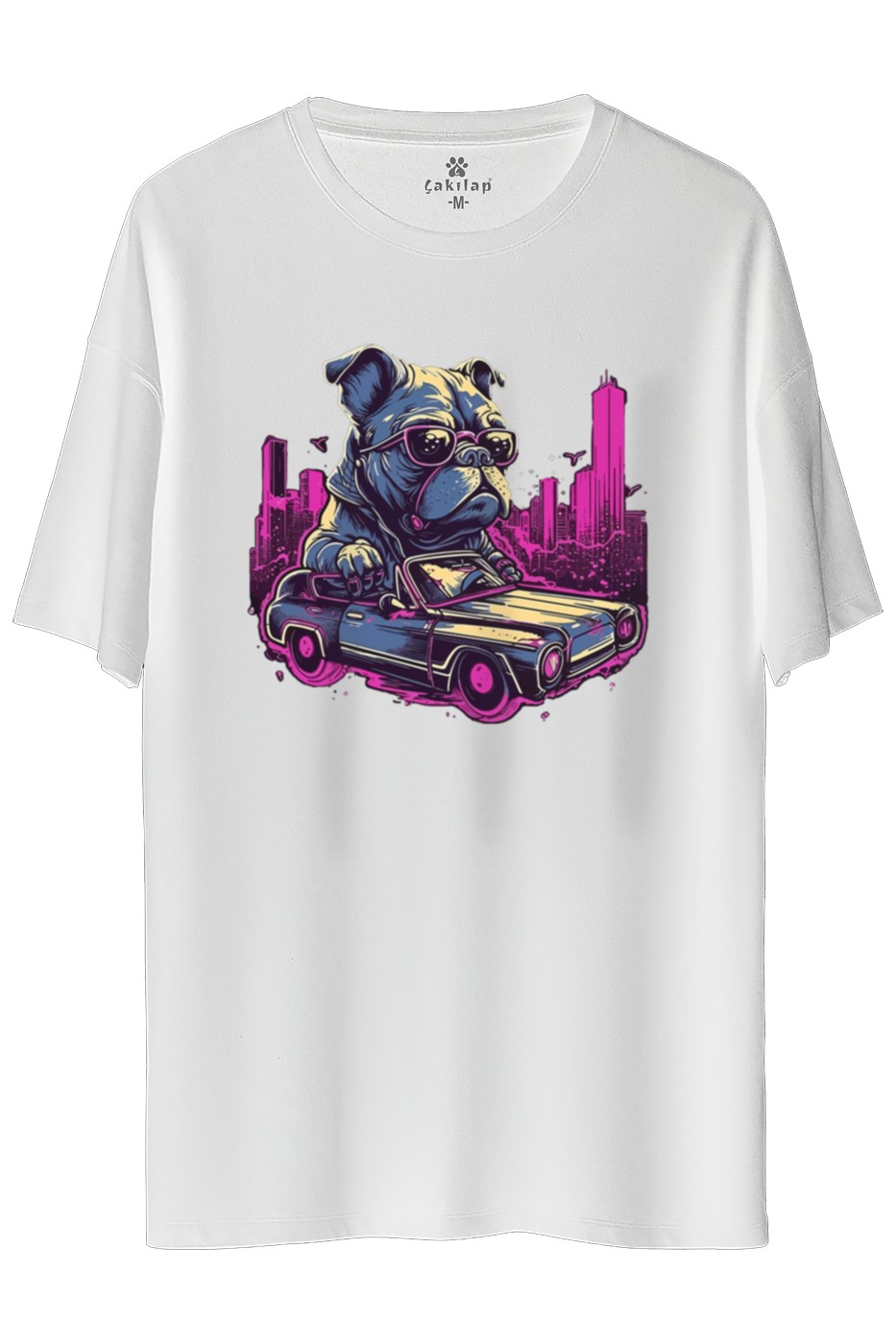 Köpek Baskılı Oversize Tişört