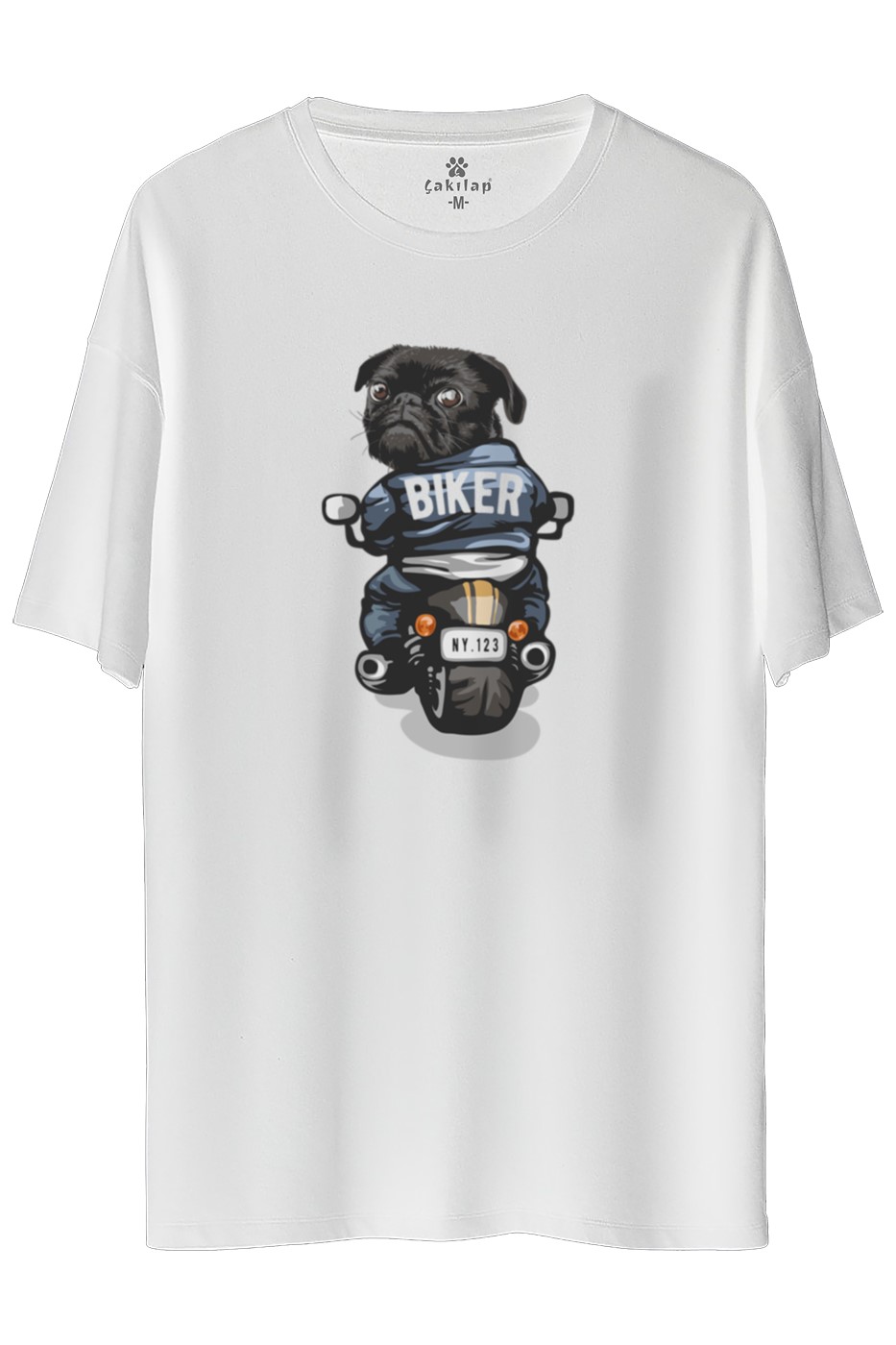 Köpek Baskılı Oversize Tişört