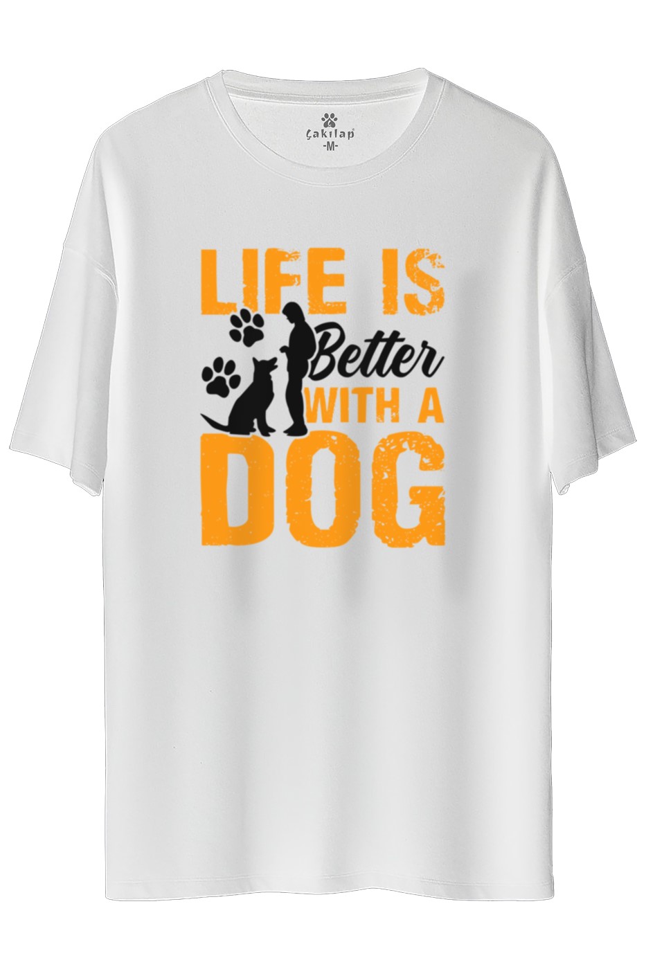 Köpek Baskılı Oversize Tişört