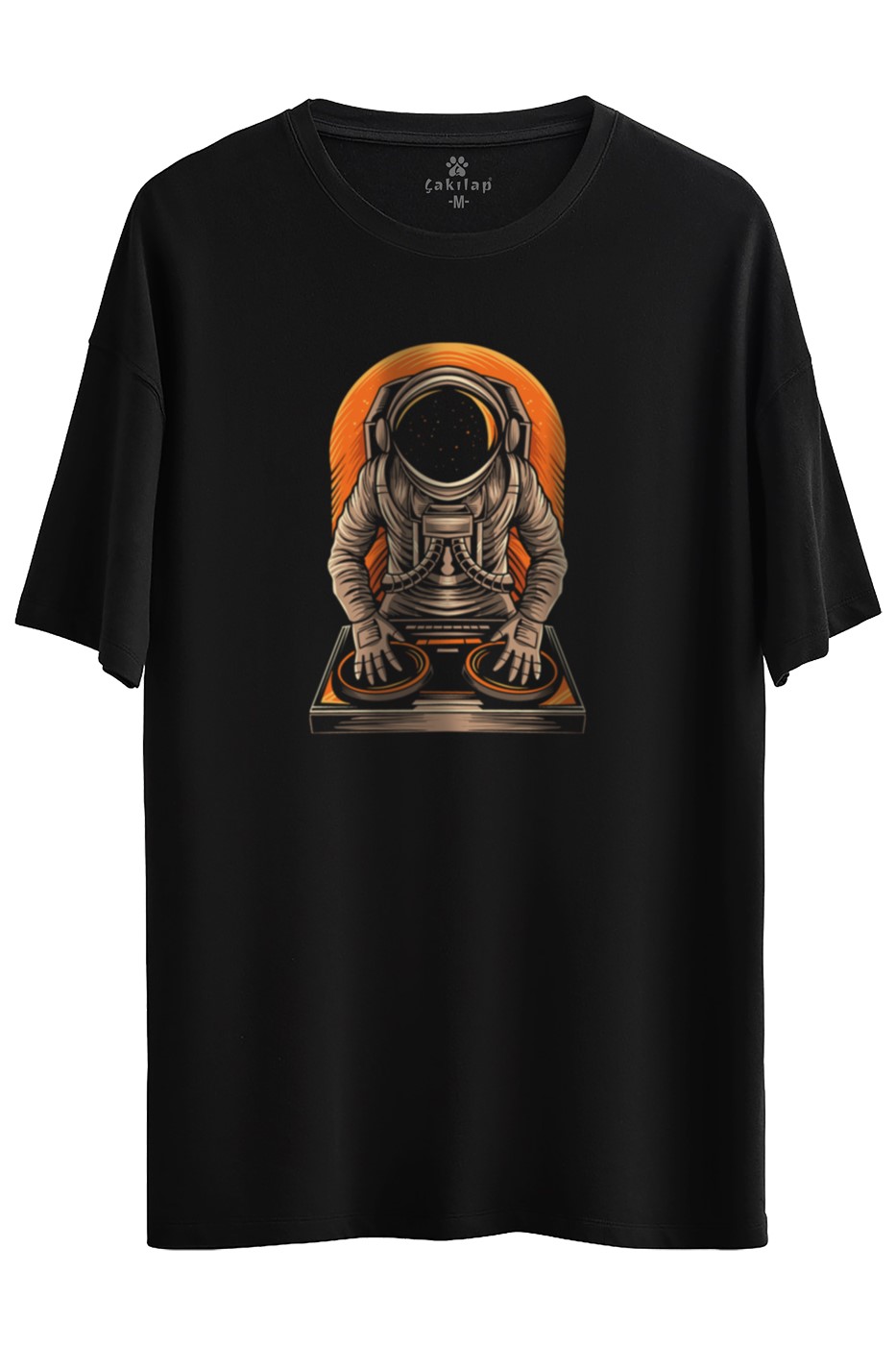 Astronot Baskılı Oversize Tişört