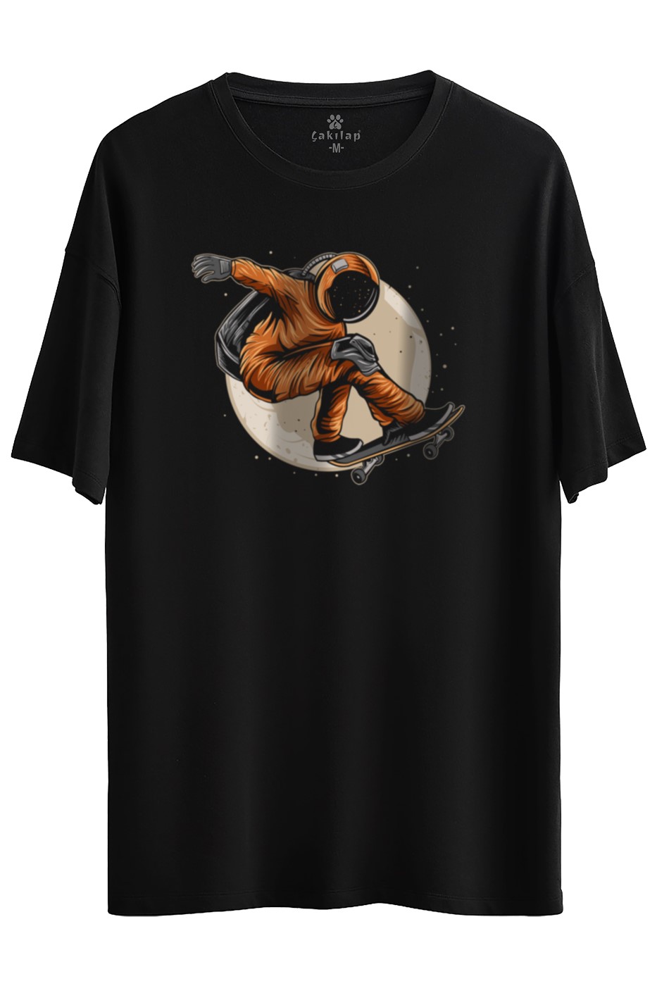 Astronot Baskılı Oversize Tişört