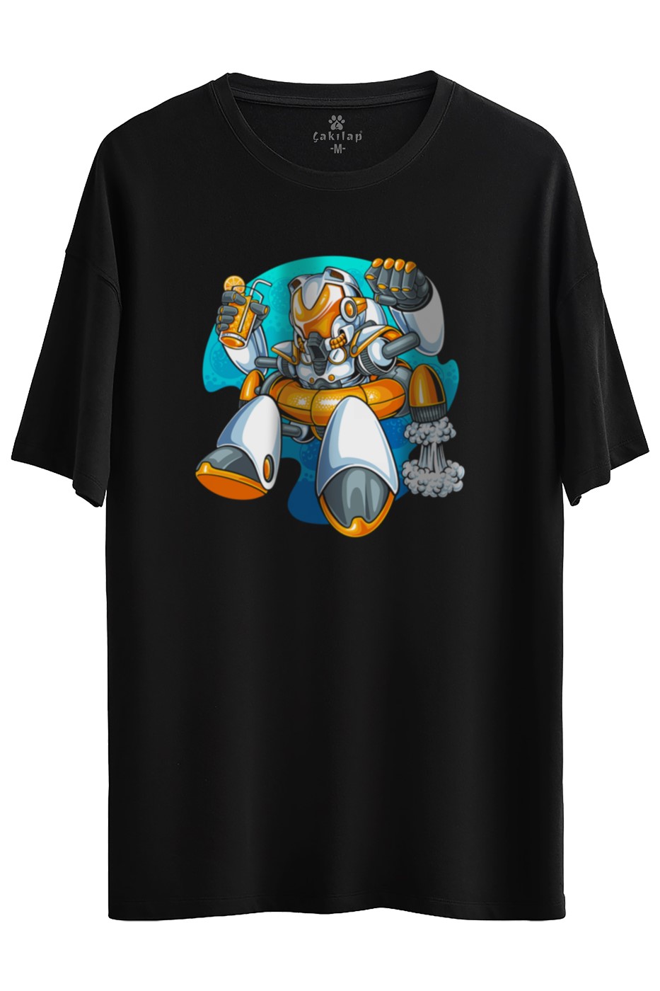 Astronot Baskılı Oversize Tişört