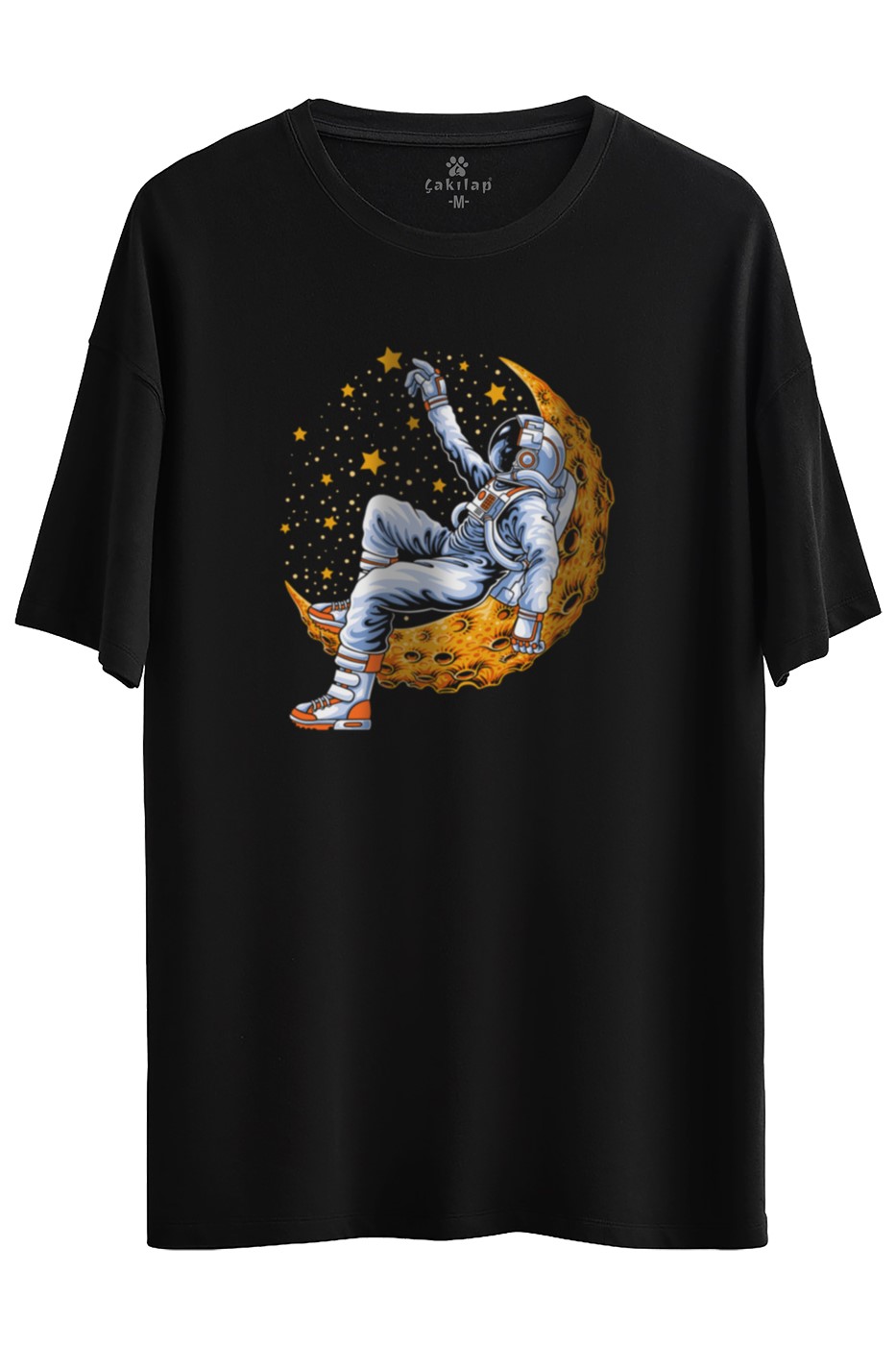 Astronot Baskılı Oversize Tişört
