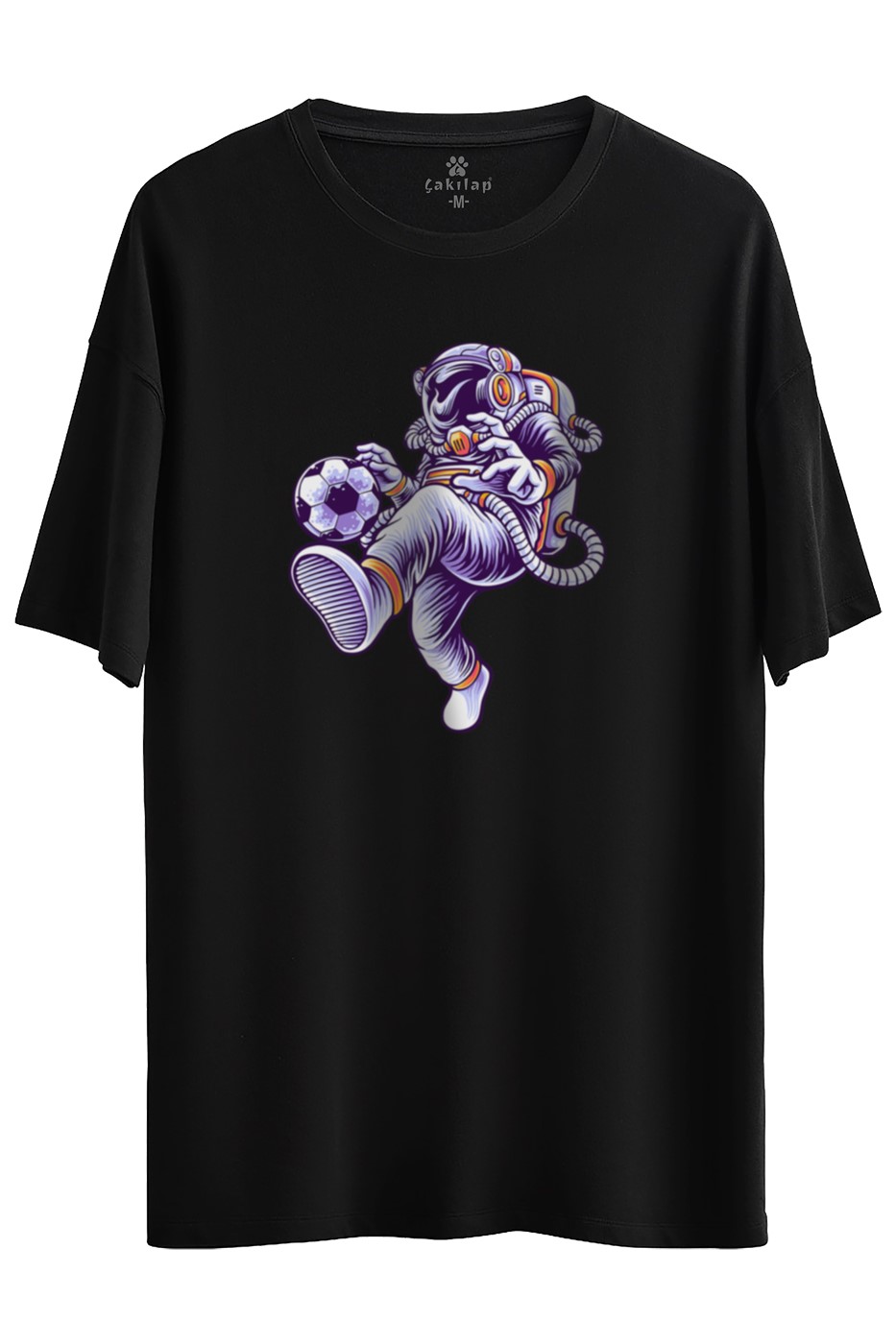 Astronot Baskılı Oversize Tişört