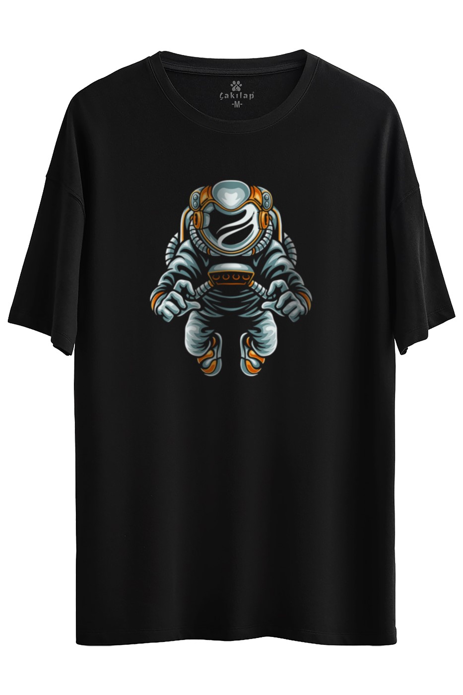 Astronot Baskılı Oversize Tişört