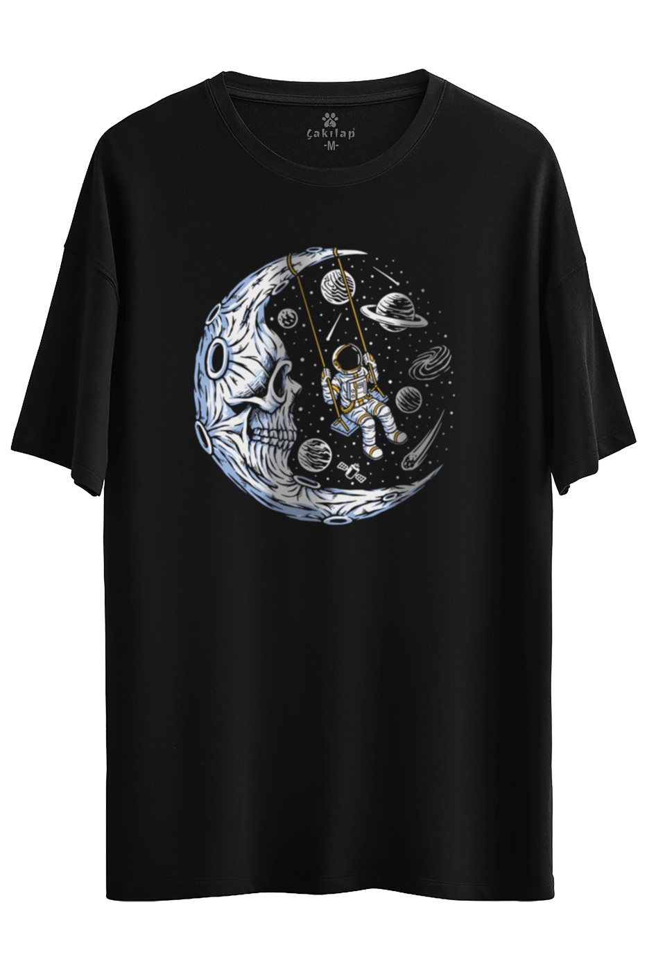 Astronot Baskılı Oversize Tişört