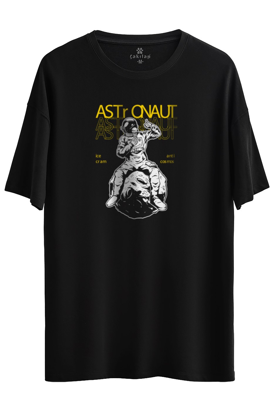 Astronot Baskılı Oversize Tişört