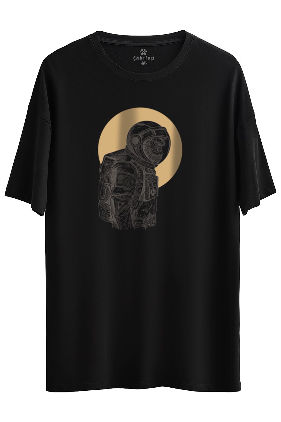 Astronot Baskılı Oversize Tişört