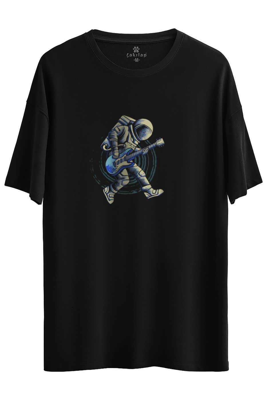 Astronot Baskılı Oversize Tişört