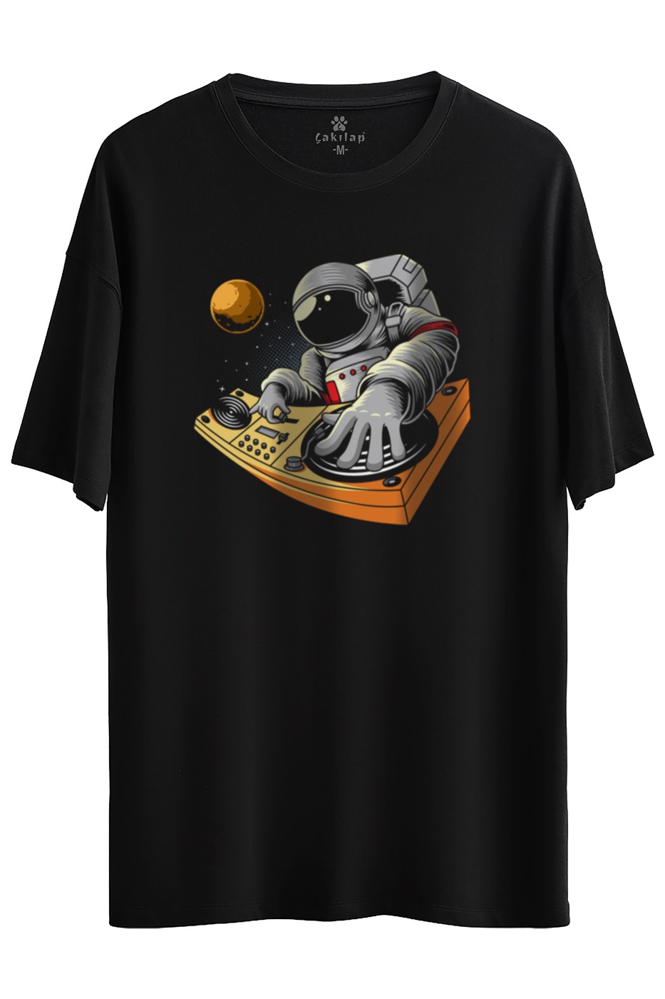 Astronot Baskılı Oversize Tişört