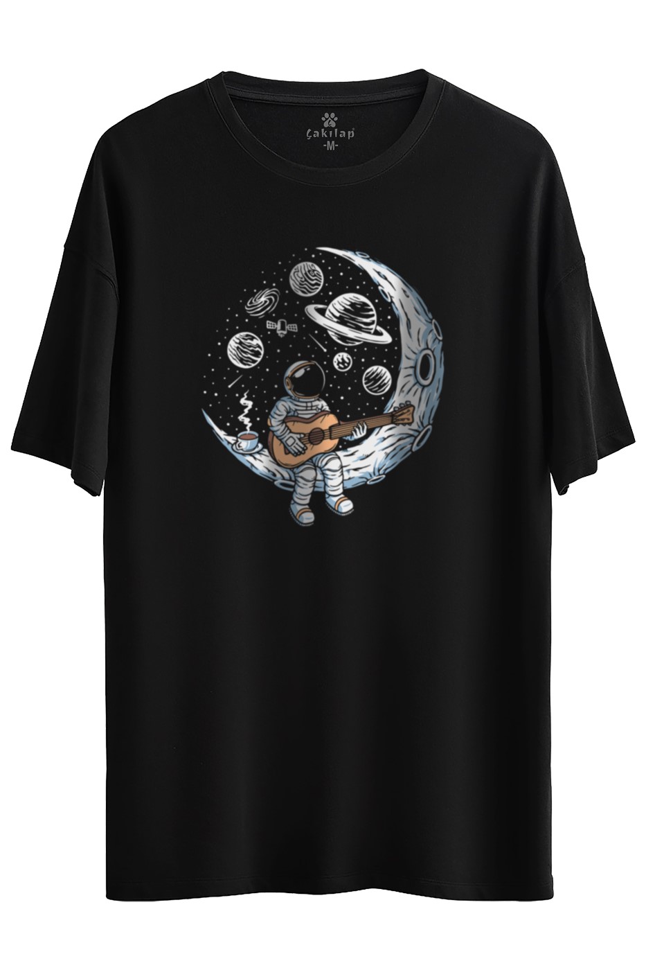 Astronot Baskılı Oversize Tişört