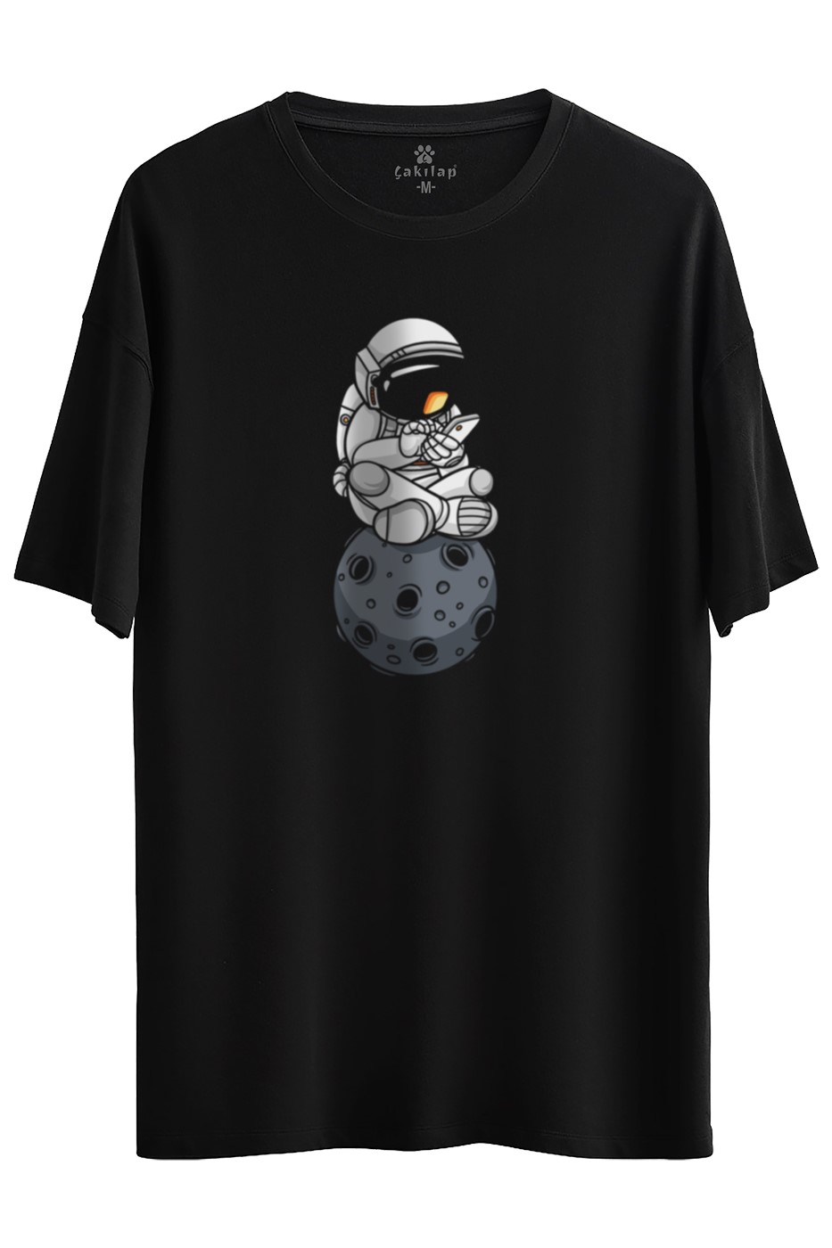 Astronot Baskılı Oversize Tişört