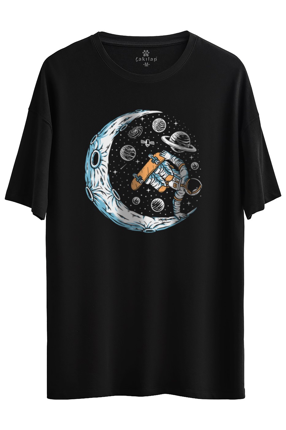 Astronot Baskılı Oversize Tişört