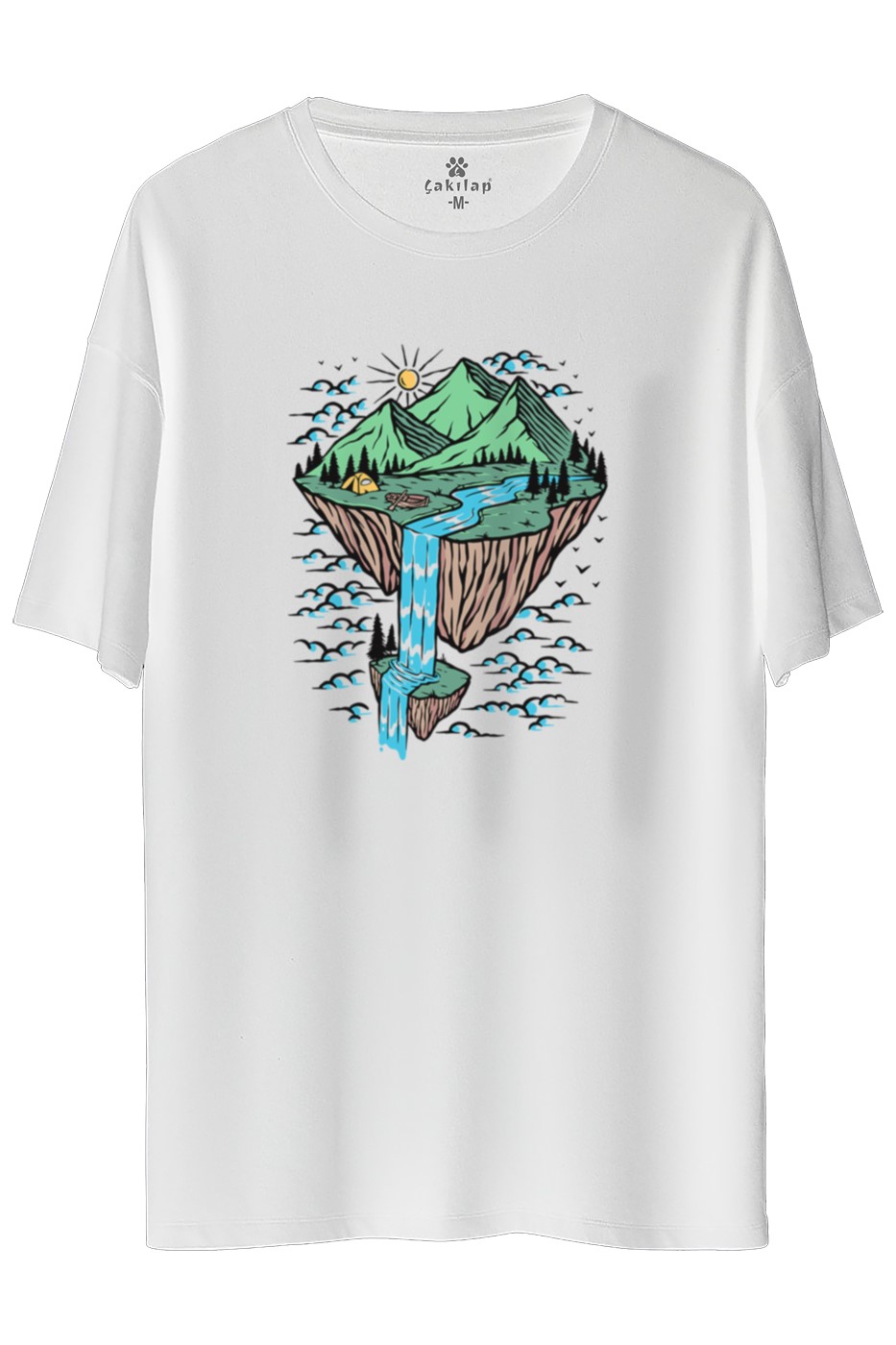Macera-Doğa Baskılı Oversize Tişört