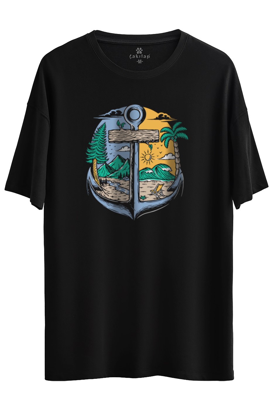 Macera-Doğa Baskılı Oversize Tişört