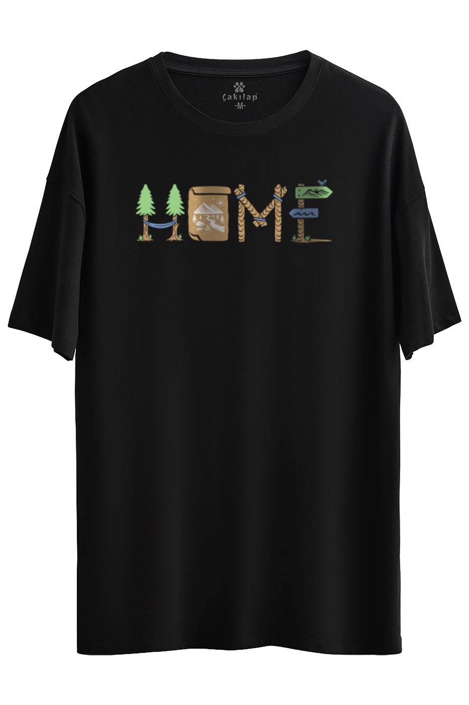 Macera-Doğa Baskılı Oversize Tişört