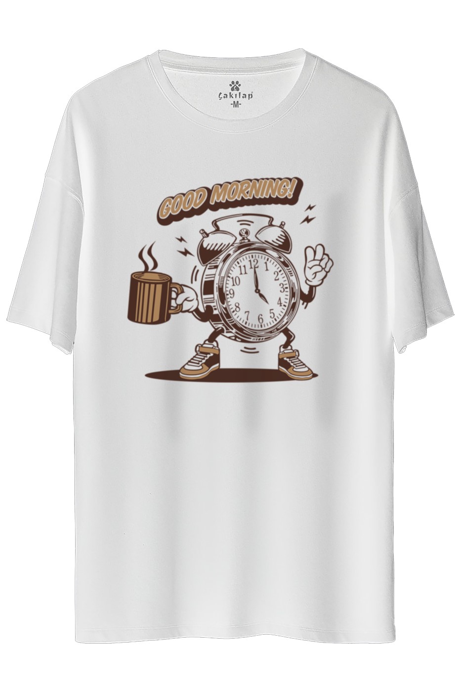 Good Morning Baskılı Oversize Tişört