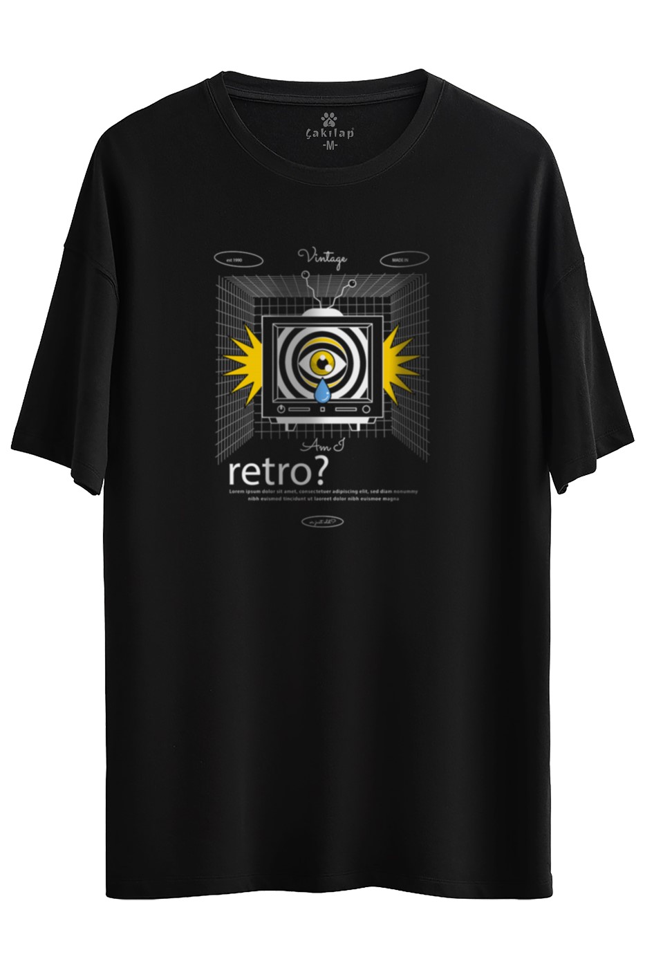 Retro Baskılı Oversize Tişört