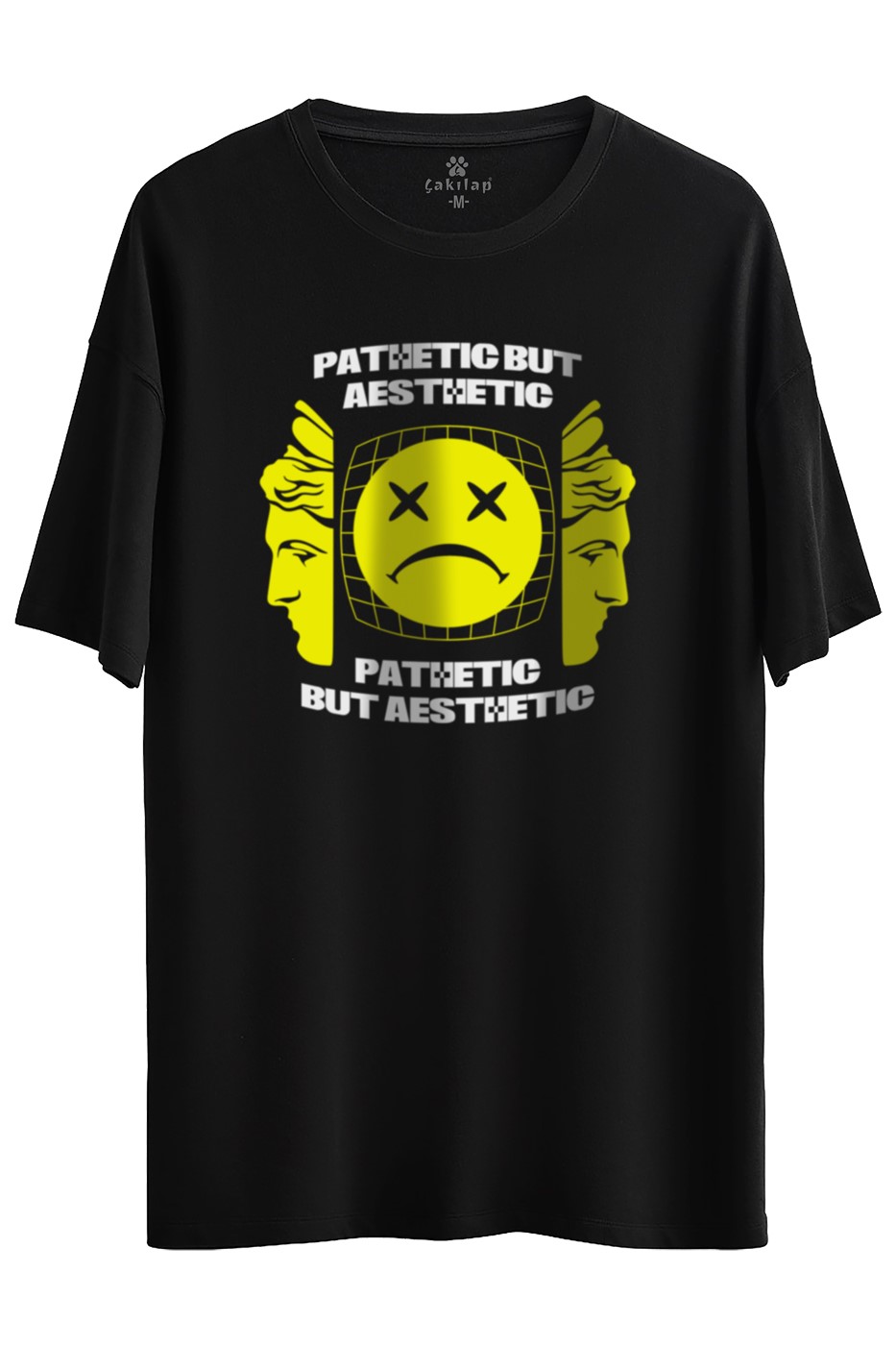 Pathetic But Aesthetic Baskılı Oversize Tişört