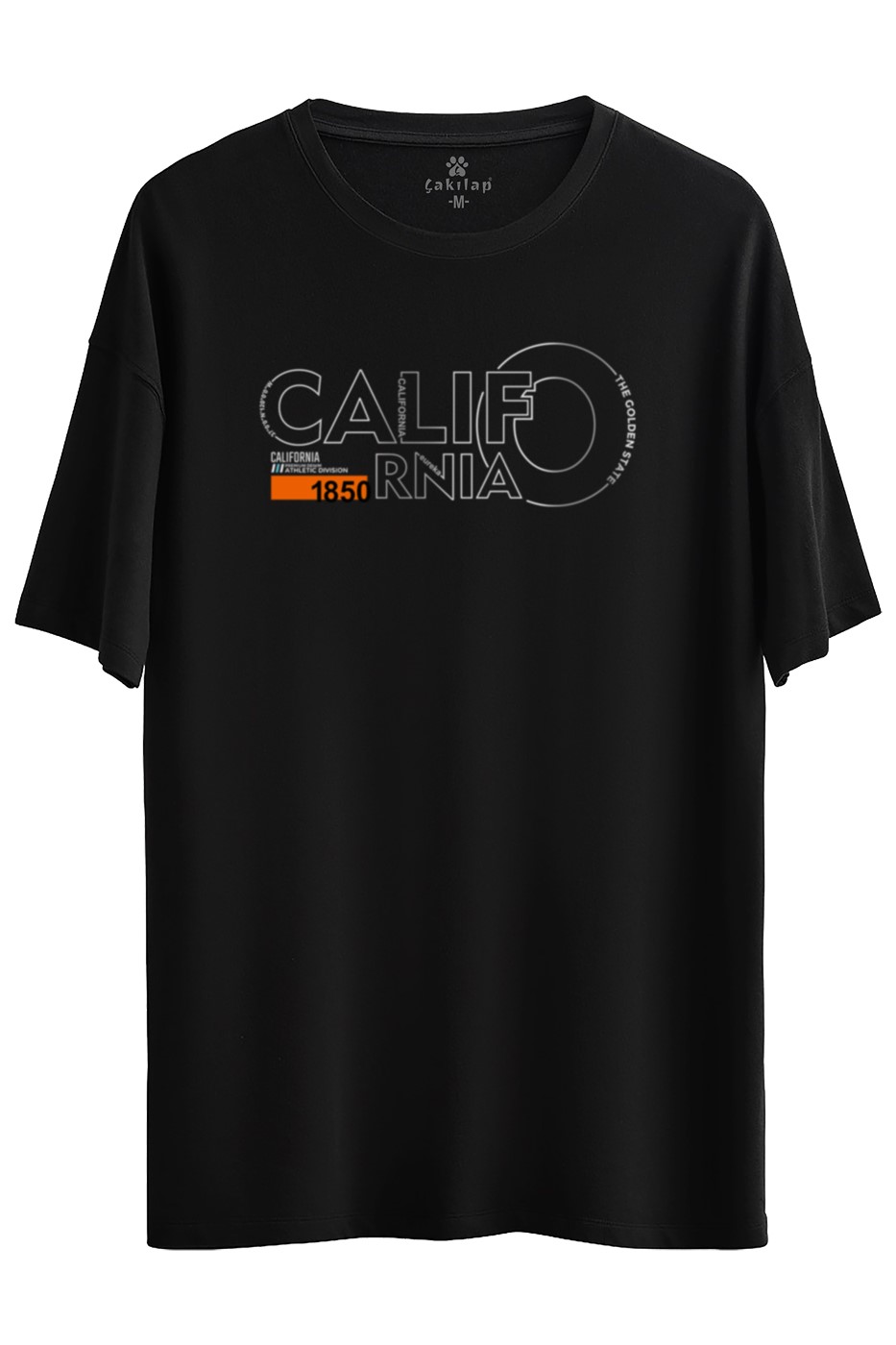 California Baskılı Oversize Tişört
