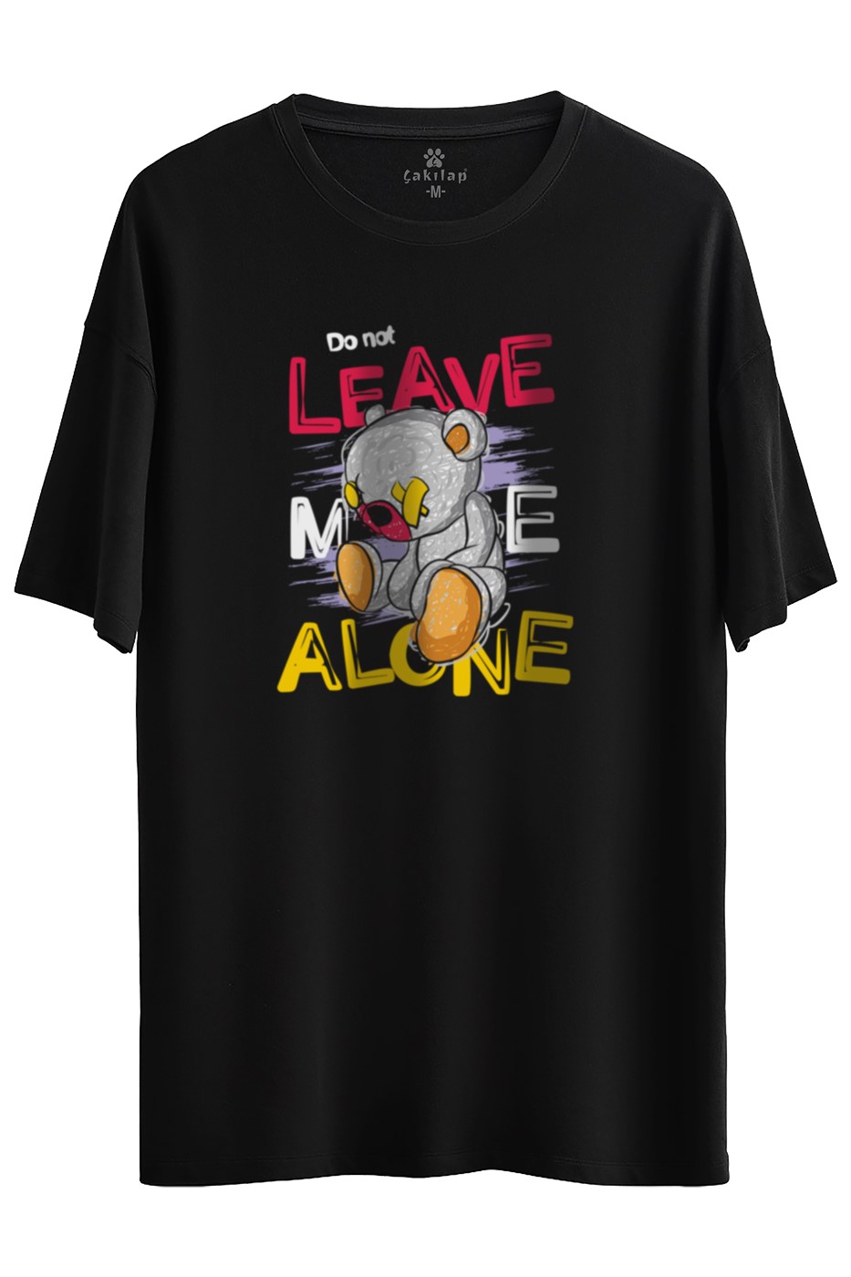 Do Not Leave Baskılı Oversize Tişört