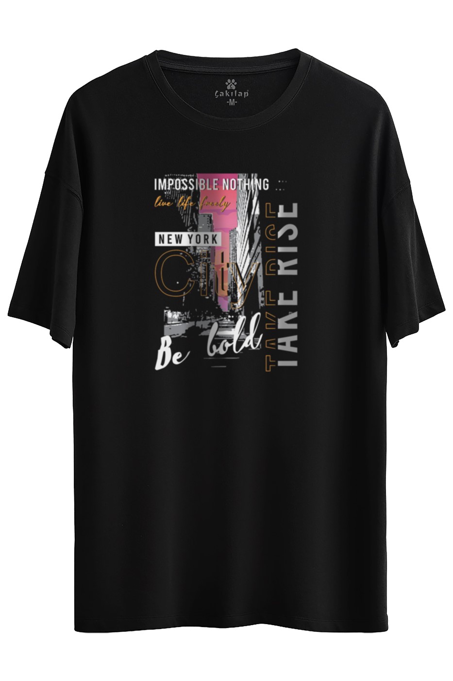 Take Rise Baskılı Oversize Tişört