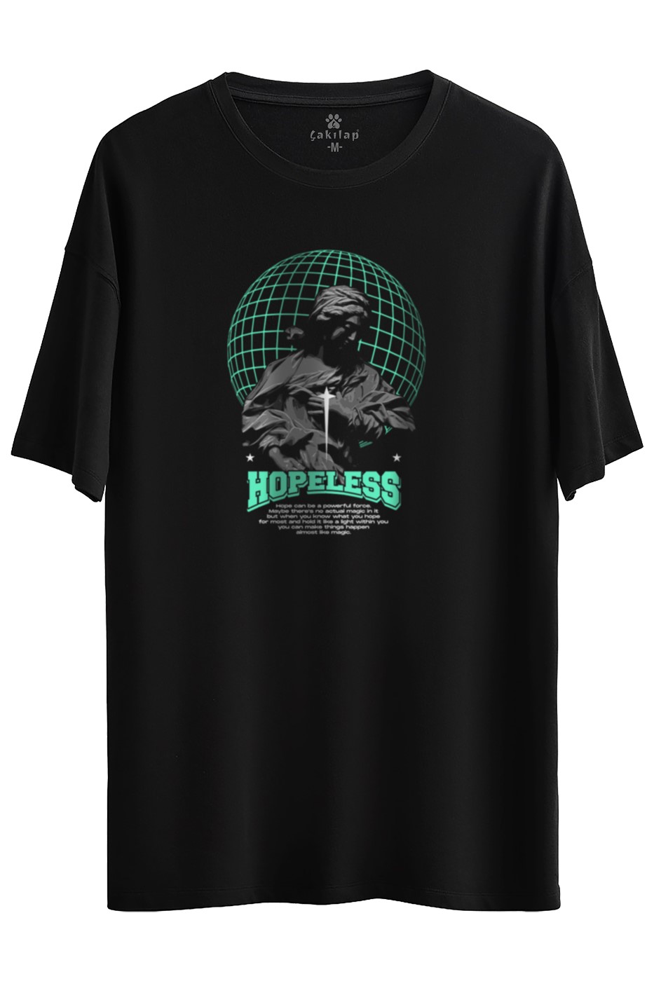 Hopeles Baskılı Oversize Tişört