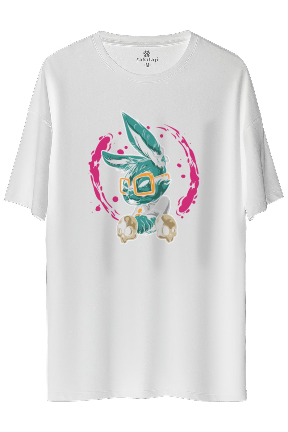 Tavşan Baskılı Oversize Tişört