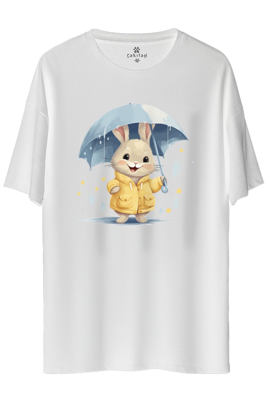 Sevimli Tavşan Baskılı Oversize Tişört