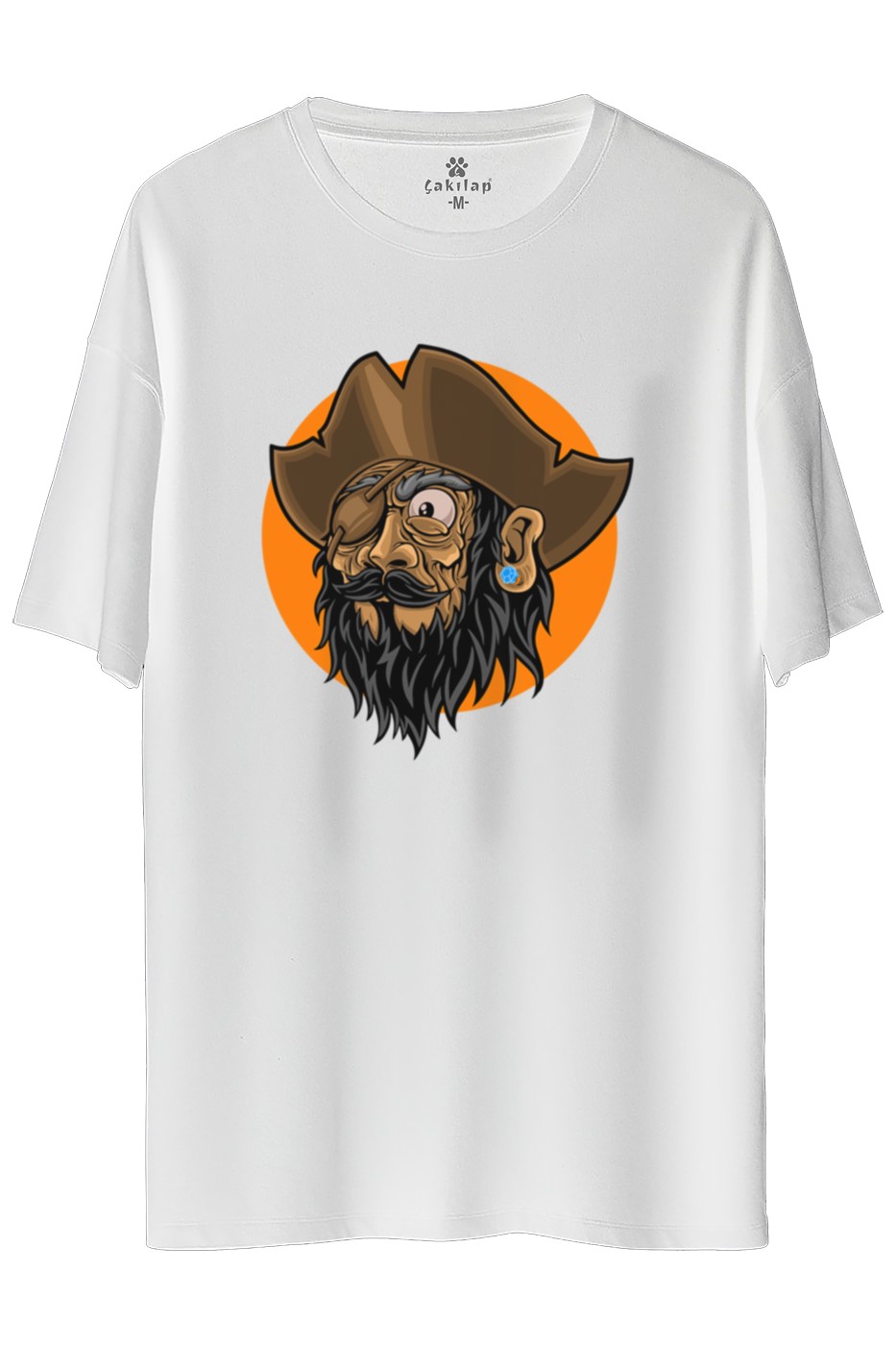 Korsan Baskılı Oversize Tişört