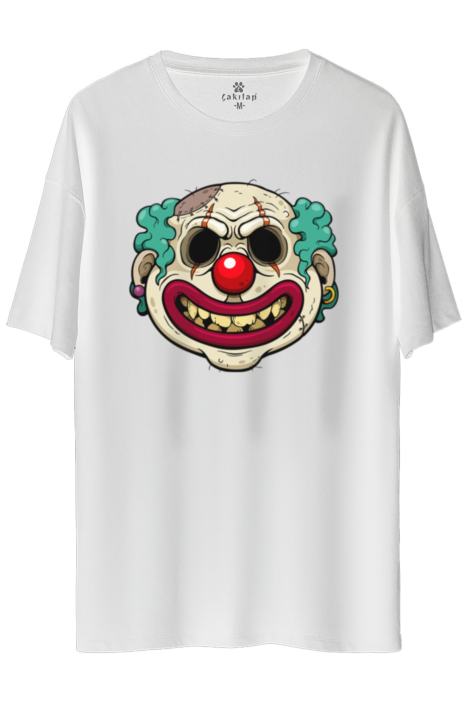 Çirkin Palyanço Baskılı Oversize Tişört